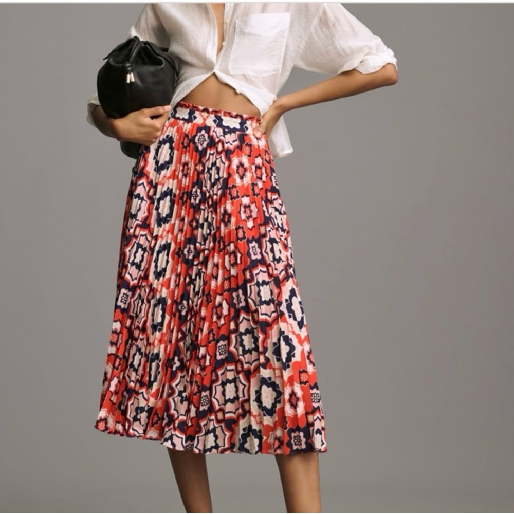 The Valerie Pleated Midi Skirt by Maeve: Michelle Armas Edition
